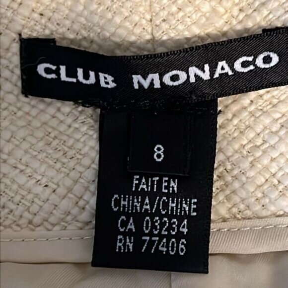 Club Monaco Cream Cotton Tweed Skirt Size 8 - Picture 10 of 11